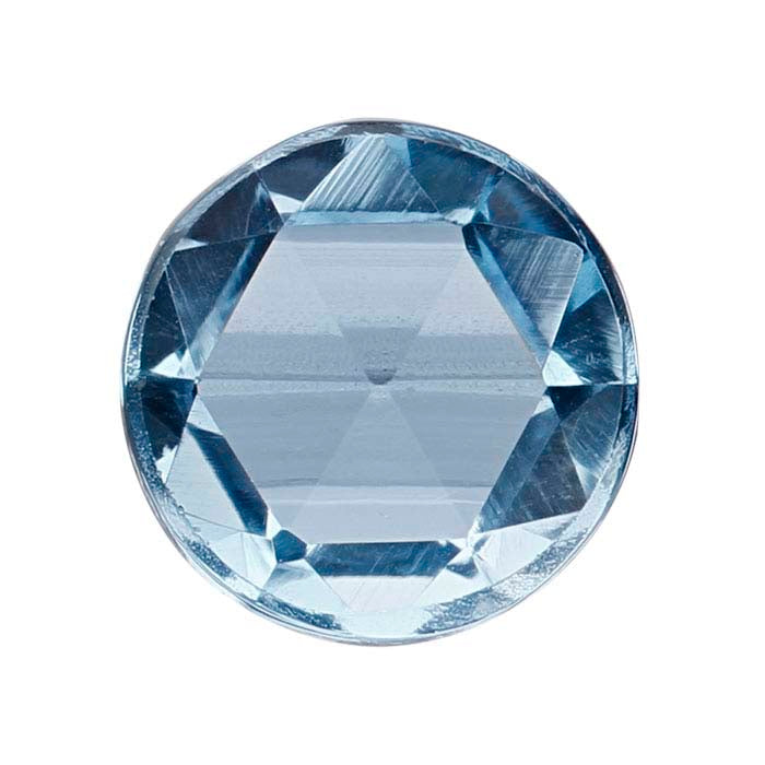 Swiss-Blue Topaz 6mm Round Rose-Cut Cabochon
