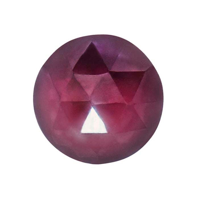 Rhodolite Garnet 3mm Round Rose-Cut Cabochon