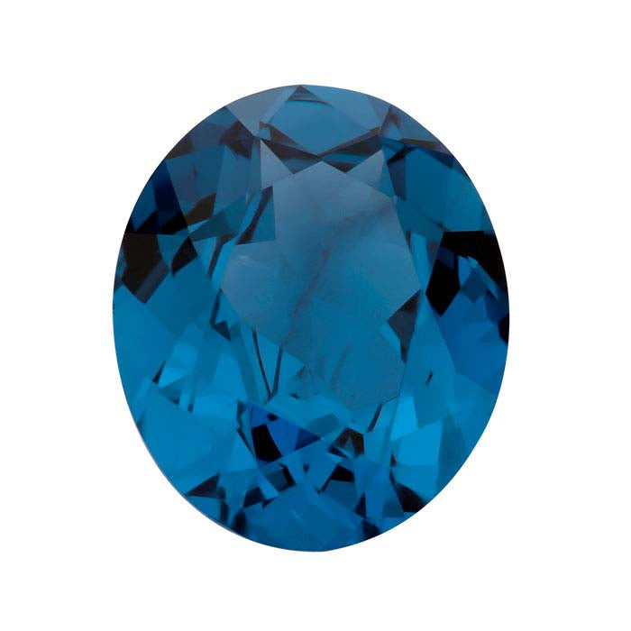 Simulated Blue Zircon 10 x 8mm Oval Faceted Gemstone