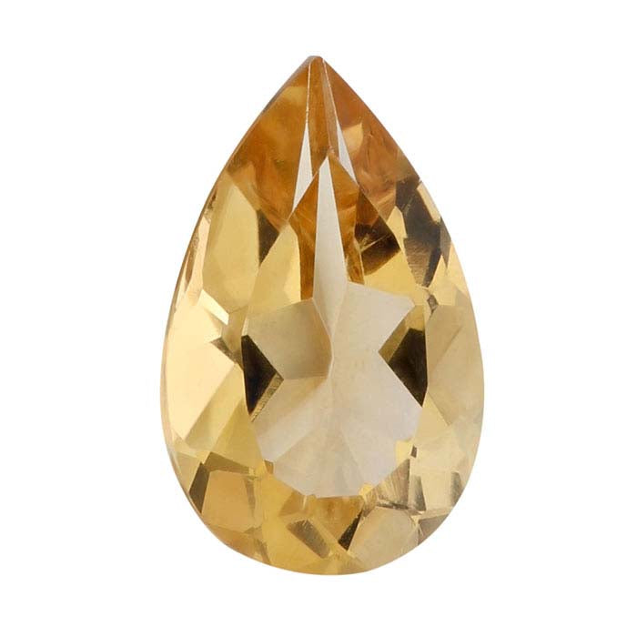 Yellow Citrine 10 x 7mm Pear Faceted Gemstone