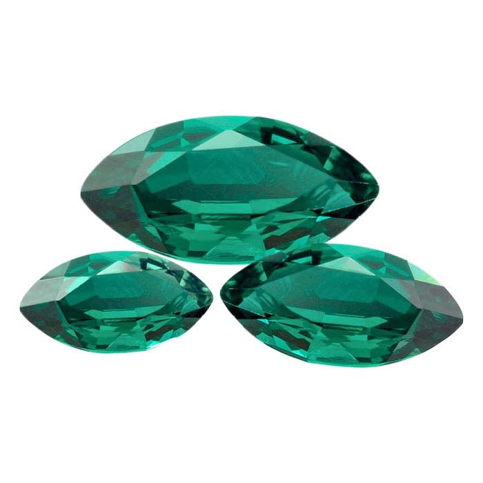 Lab-Grown Emerald Marquise Faceted Gemstone