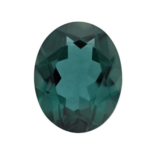 Simulated Emerald 8 x 6mm Oval Faceted Gemstone