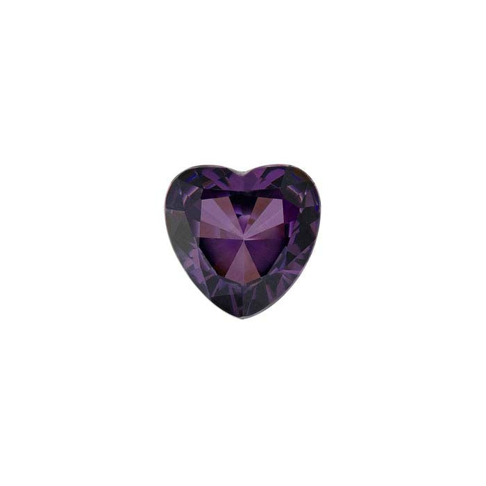 Simulated Amethyst Heart Faceted Gemstone