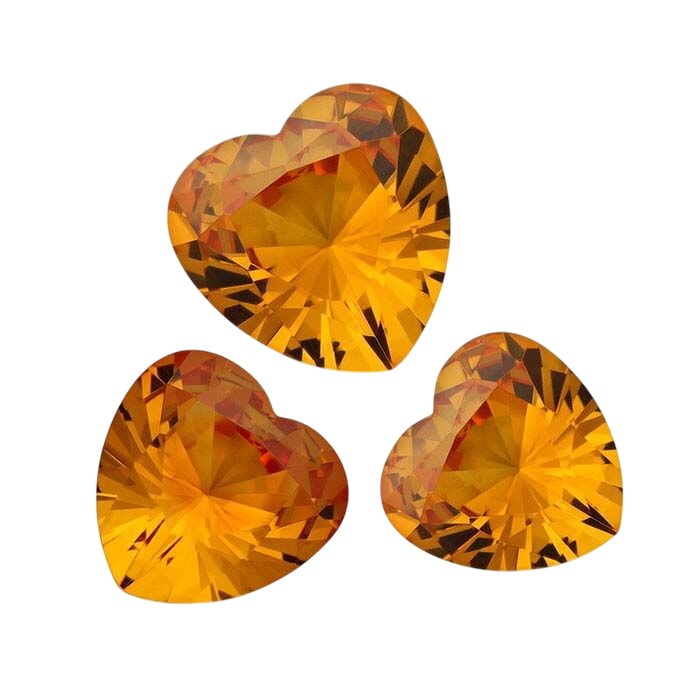 Simulated Golden Topaz 5mm Heart Faceted Gemstone