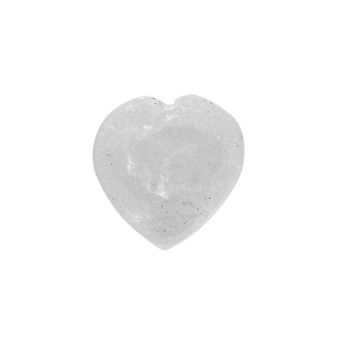 American Mined™ Arkansas Ice Quartz™ 10mm Flat Top Heart Cabochon