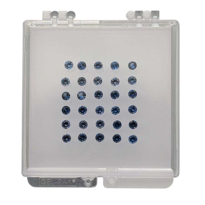 London-Blue Topaz Round Precision-Cut Faceted Gemstones, AAA-Grade