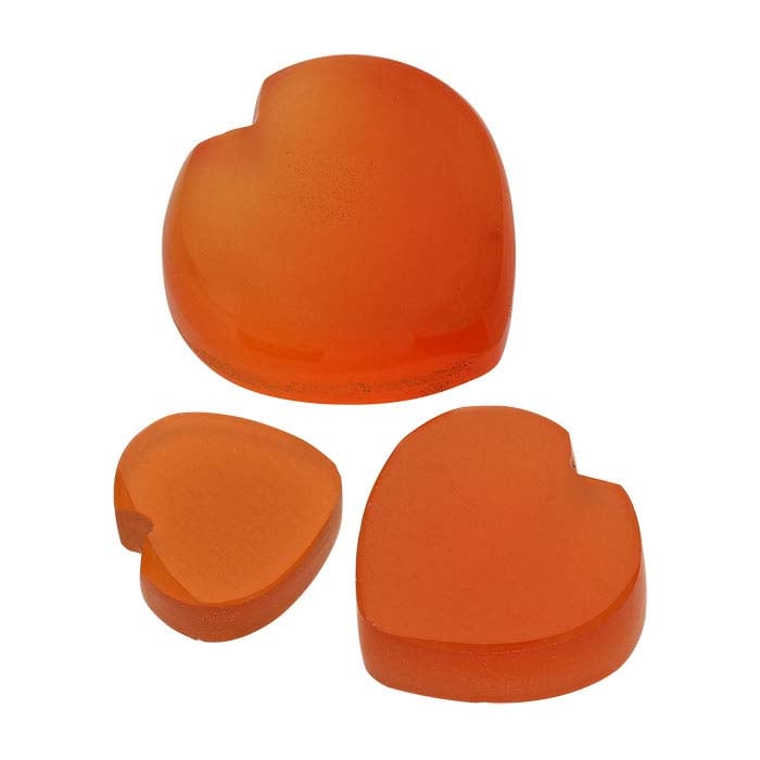 Carnelian Flat Top Heart Cabochon