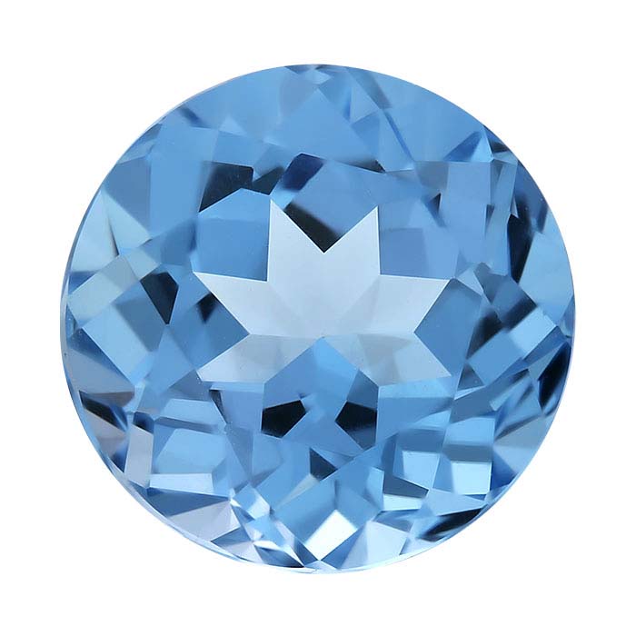 Swiss-Blue Topaz Round Faceted Gemstones, AA-Grade