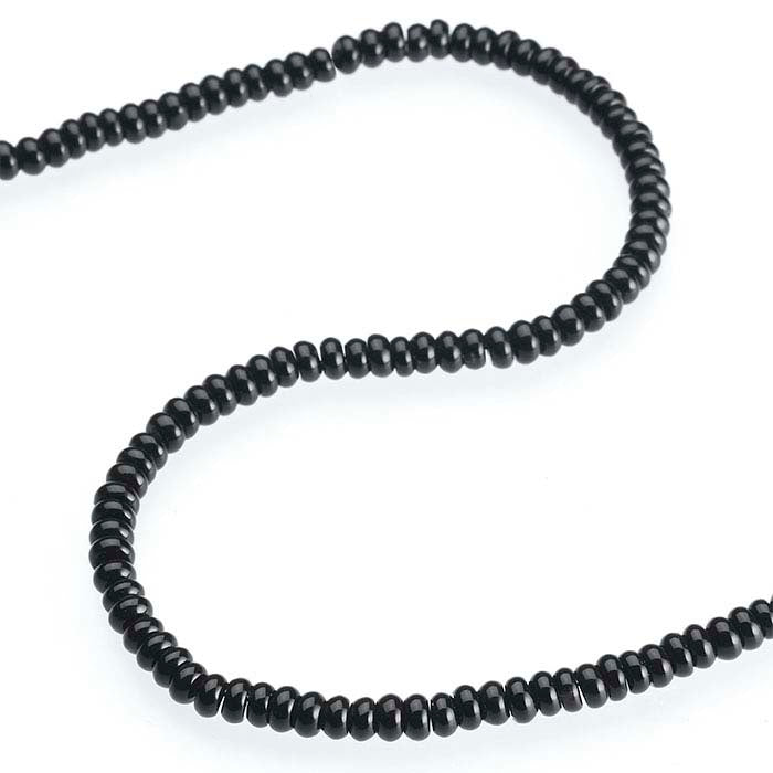 Black Onyx 4mm Abacus Bead Strand