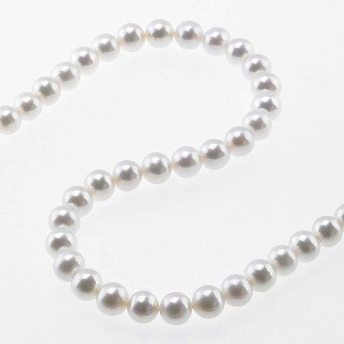 Freshwater Cultured 8–8.5mm Semi-Round Pearl Strand, White, A-Grade