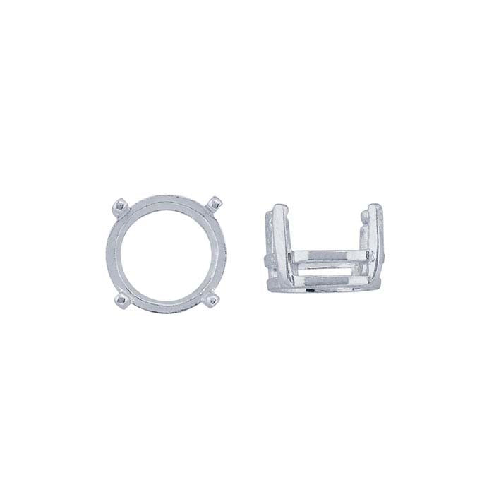 Sterling Silver 12mm Round Pre-Notched Legendary™ 4-Prong Setting