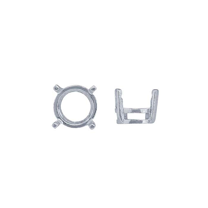 Sterling Silver 8mm Round Pre-Notched Legendary™ 4-Prong Setting