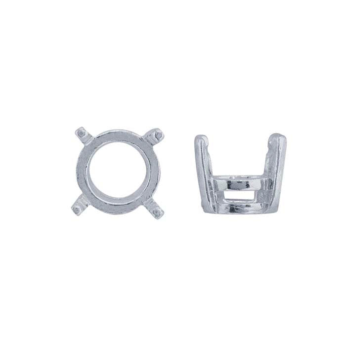 Sterling Silver 7mm Round Pre-Notched Legendary™ 4-Prong Setting