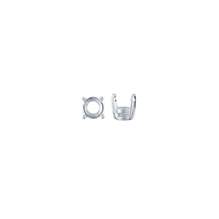 Sterling Silver 5mm Round Pre-Notched Legendary™ 4-Prong Setting