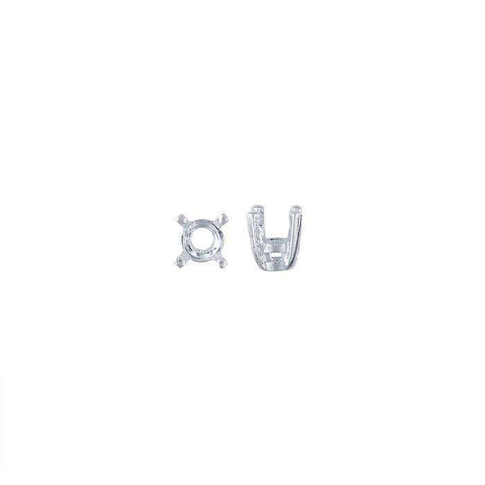 Sterling Silver 4mm Round Pre-Notched Legendary™ 4-Prong Setting