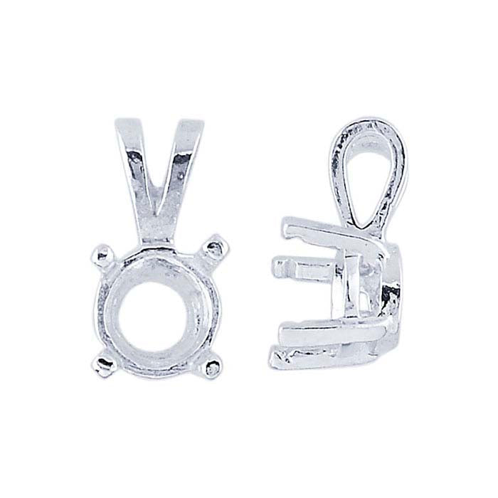 Sterling Silver 6mm Round Pre-Notched Legendary Pendant Mounting