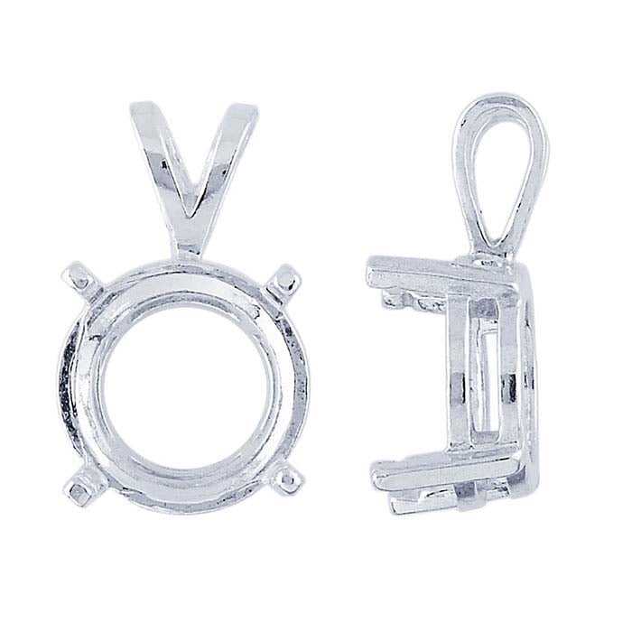 Sterling Silver Round Pre-Notched Legendary Pendant Mounting