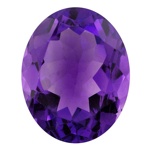 Royal Amethyst 10 x 8mm Oval Faceted Gemstone, AAA-Grade