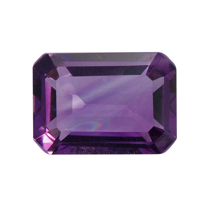 Royal Amethyst Emerald-Cut Faceted Gemstones, AAA-Grade