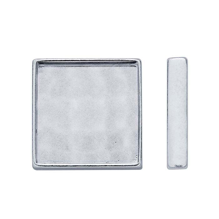 Sterling Silver 12mm Square Bezel Cup Setting