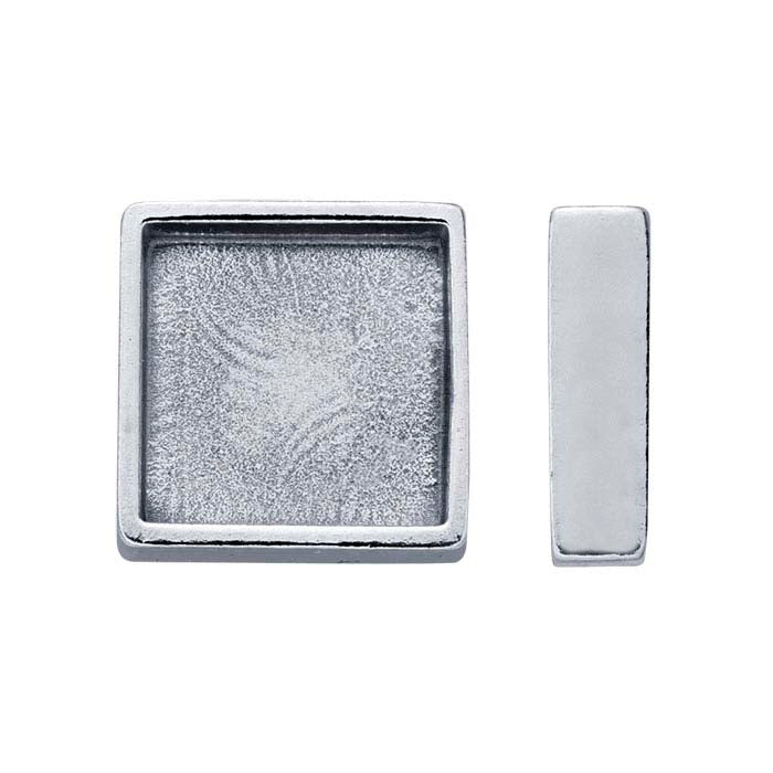 Sterling Silver 6mm Square Bezel Cup Setting