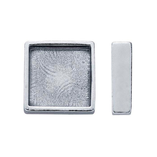 Sterling Silver 6mm Square Bezel Cup Setting