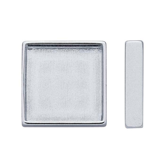 Sterling Silver 10mm Square Bezel Cup Setting