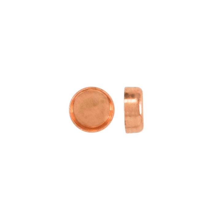 Copper 4mm Round Bezel Cup Setting