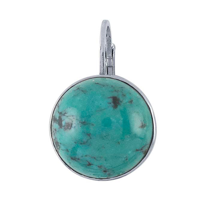 Sterling Silver Lever-Back 12mm Round Cabochon Ear Wire Mounting