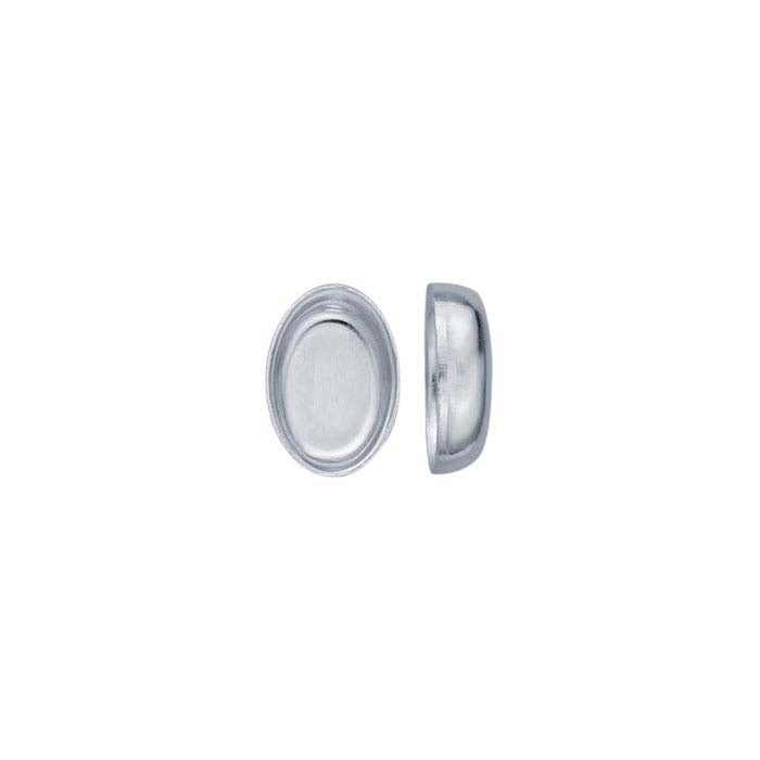 Sterling Silver 6 x 4mm Oval Bezel Cup Setting
