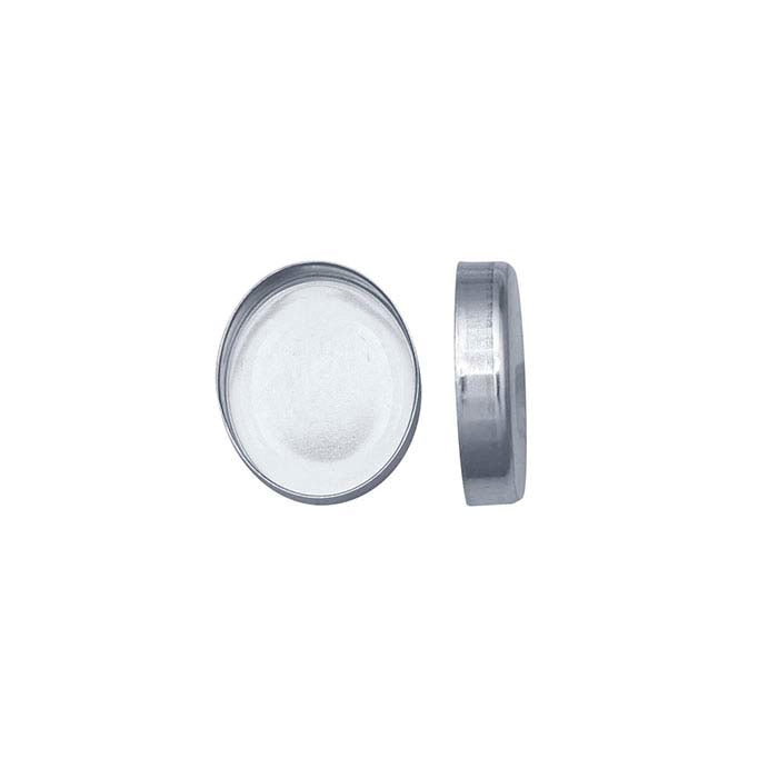 Sterling Silver 12 x 10mm Oval Bezel Cup Setting