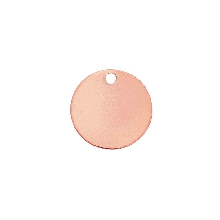 14/20 Rose Gold-Filled Round Tags, 1/2-Hard