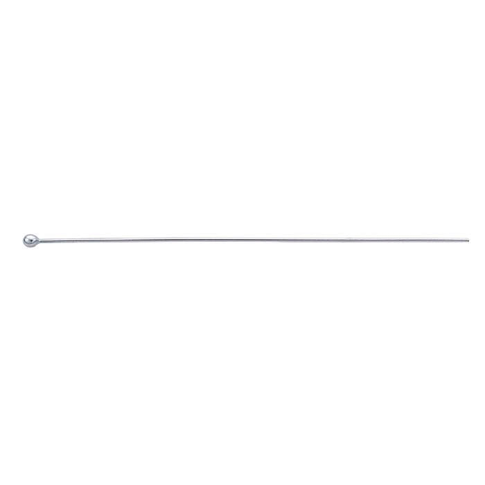 Sterling Silver Ball Head Pin, 0.72mm, 1/2-Hard