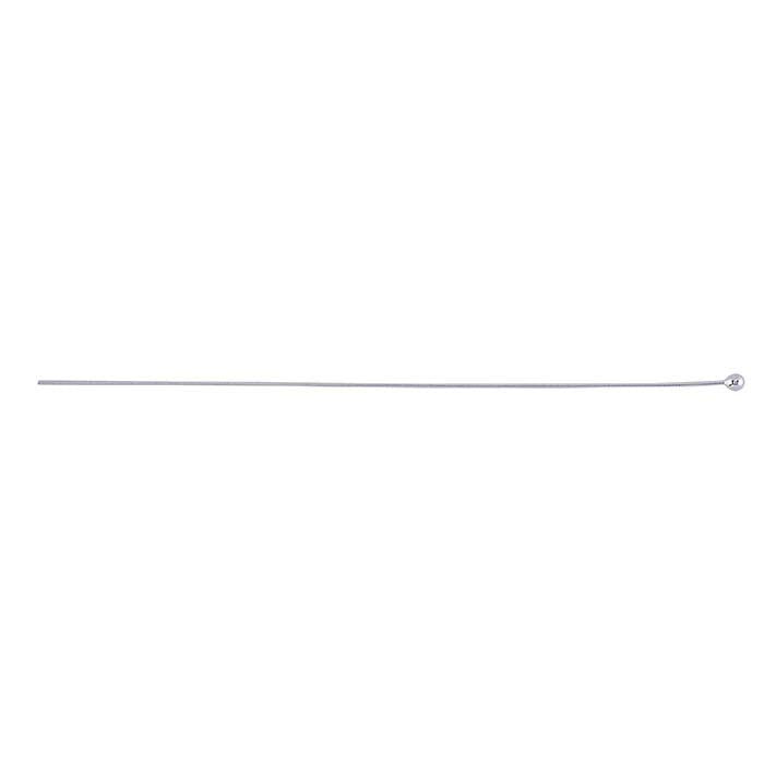Sterling Silver 76.2mm 2mm Ball Head Pin, 0.51mm, 3/4-Hard