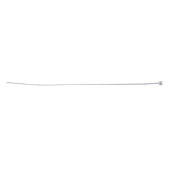 Sterling Silver 76.2mm 2mm Ball Head Pin, 0.40mm, 1/2-Hard