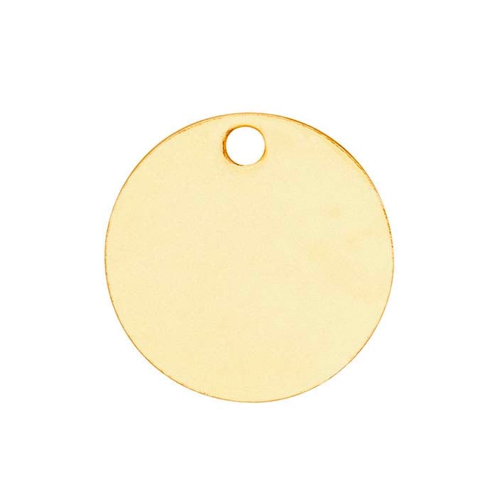 14K Yellow Gold 6.4mm Round Tag, Dead-Soft