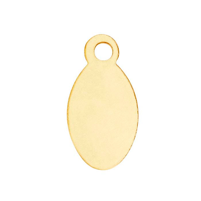 14K Yellow Gold 8.9 x 4.7mm Oval Tag, 0.40mm, Dead-Soft