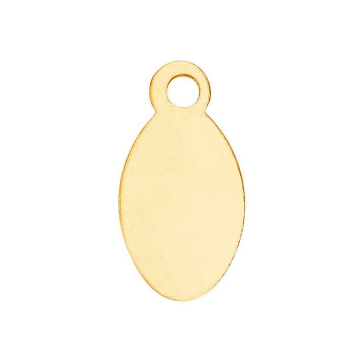 14K Yellow Gold Oval Tags, Dead-Soft