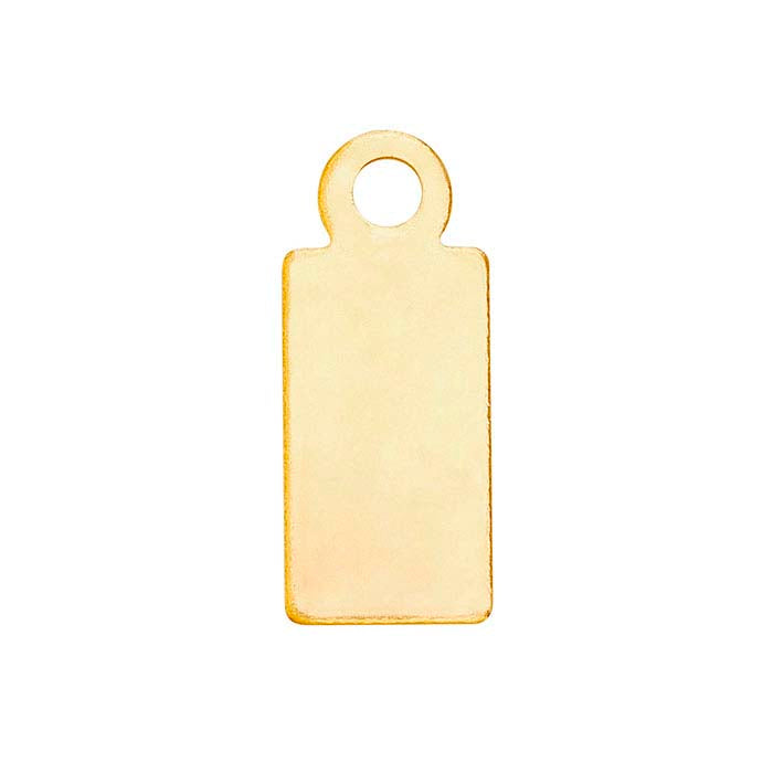 14K Yellow Gold 11.7 x 4.9mm Rectangle Tag, 0.40mm, Dead-Soft