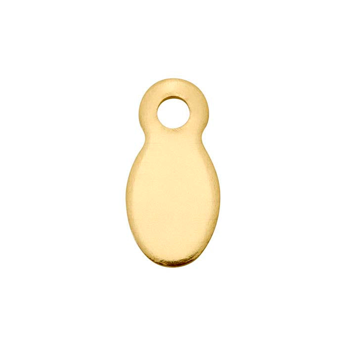 14K Yellow Gold 8 x 4mm Oval Tag, 0.51mm, Dead-Soft