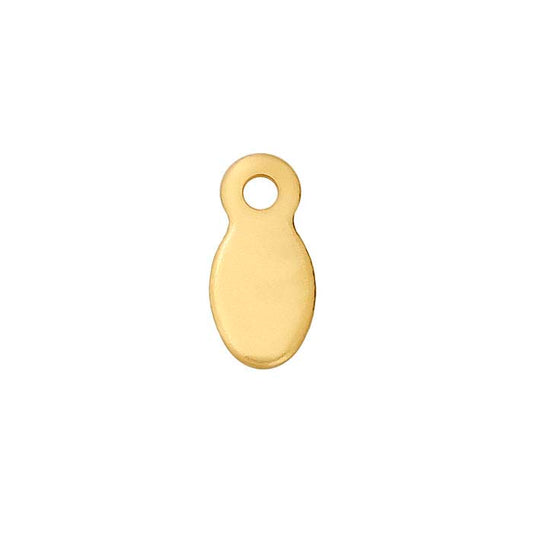 14/20 Yellow Gold-Filled 8 x 4mm Oval Tag, 0.51mm, 1/2-Hard