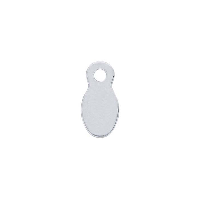 Sterling Silver 8 x 4mm Oval Tag, 0.51mm, Soft