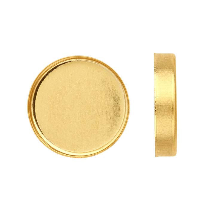 14K イエローゴールド 4mm ラウンド ベゼルカップ セッティング