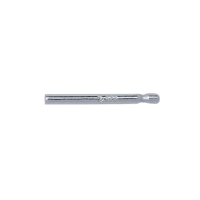 Sterling Silver 0.91mm x 9.52mm Bullet-Style Friction Ear Post