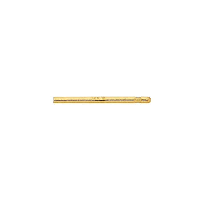 14K Yellow Gold 0.76mm x 11.11mm Bullet-Style Friction Ear Post