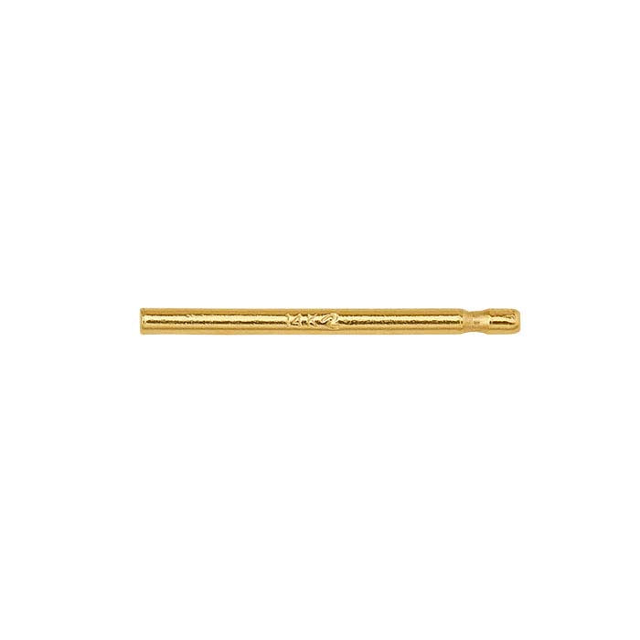 14K Yellow Gold 0.76mm x 11.11mm Bullet-Style Friction Ear Post