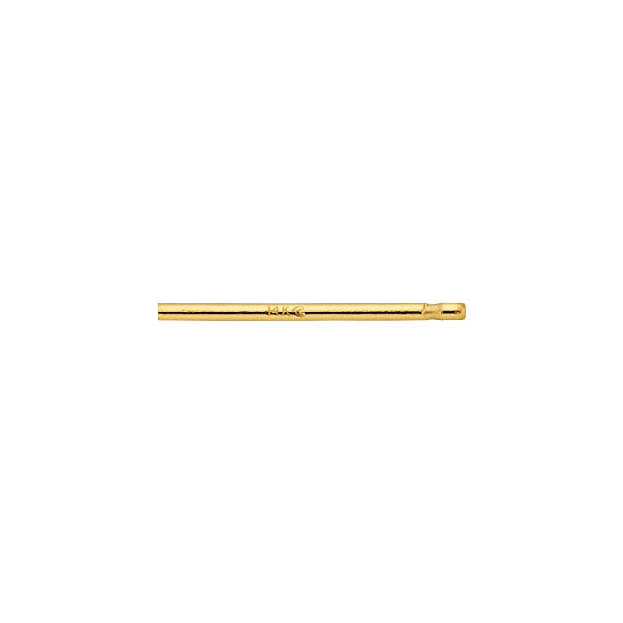14K Yellow Gold 0.76mm x 12.7mm Bullet-Style Friction Ear Post