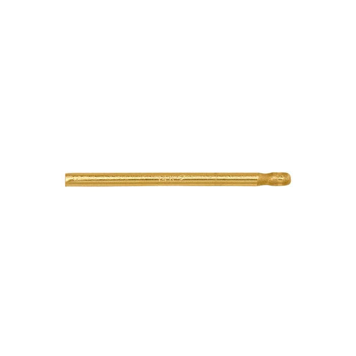14K Yellow Gold 0.76mm x 12.7mm Bullet-Style Friction Ear Post