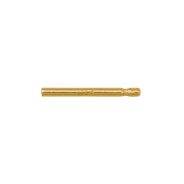 14K Yellow Gold 0.84mm x 9.52mm Bullet-Style Friction Ear Post