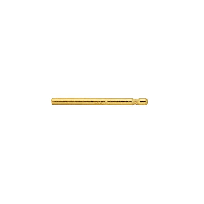 14K Yellow Gold 0.84mm x 11.11mm Bullet-Style Friction Ear Post
